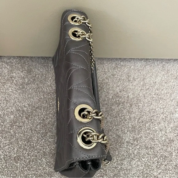 Kate Spade Gray Leather Quilted Shoulder Bag - Picture 3 of 12